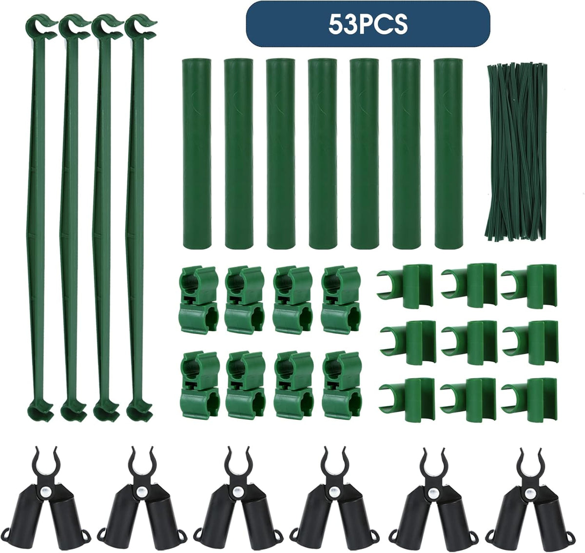 Adjustable Garden Stakes Connectors, Plastic Plant Trellis Clips for 0.43 inch Diameter Rods