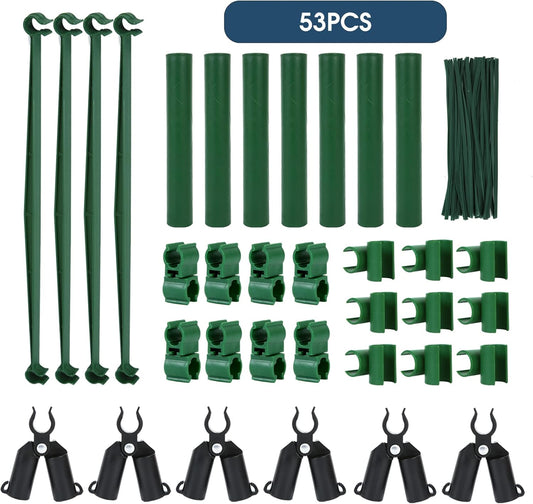Adjustable Garden Stakes Connectors, Plastic Plant Trellis Clips for 0.43 inch Diameter Rods