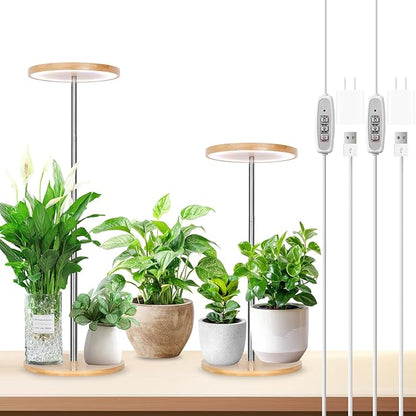 LORDEM Bamboo Grow Light, LED Plant Light for Indoor Plants Growing, Full Spectrum Bamboo Desk