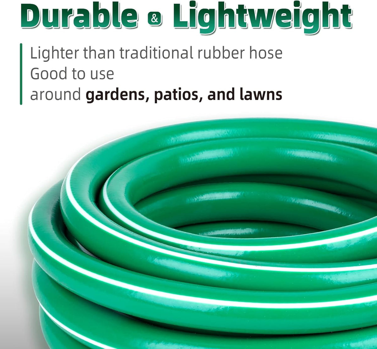 Worth Short Lead-in Green Garden Hose 5/8 in. x 6 ft. -Kink Free, No Leaking, Male/Female Fittings