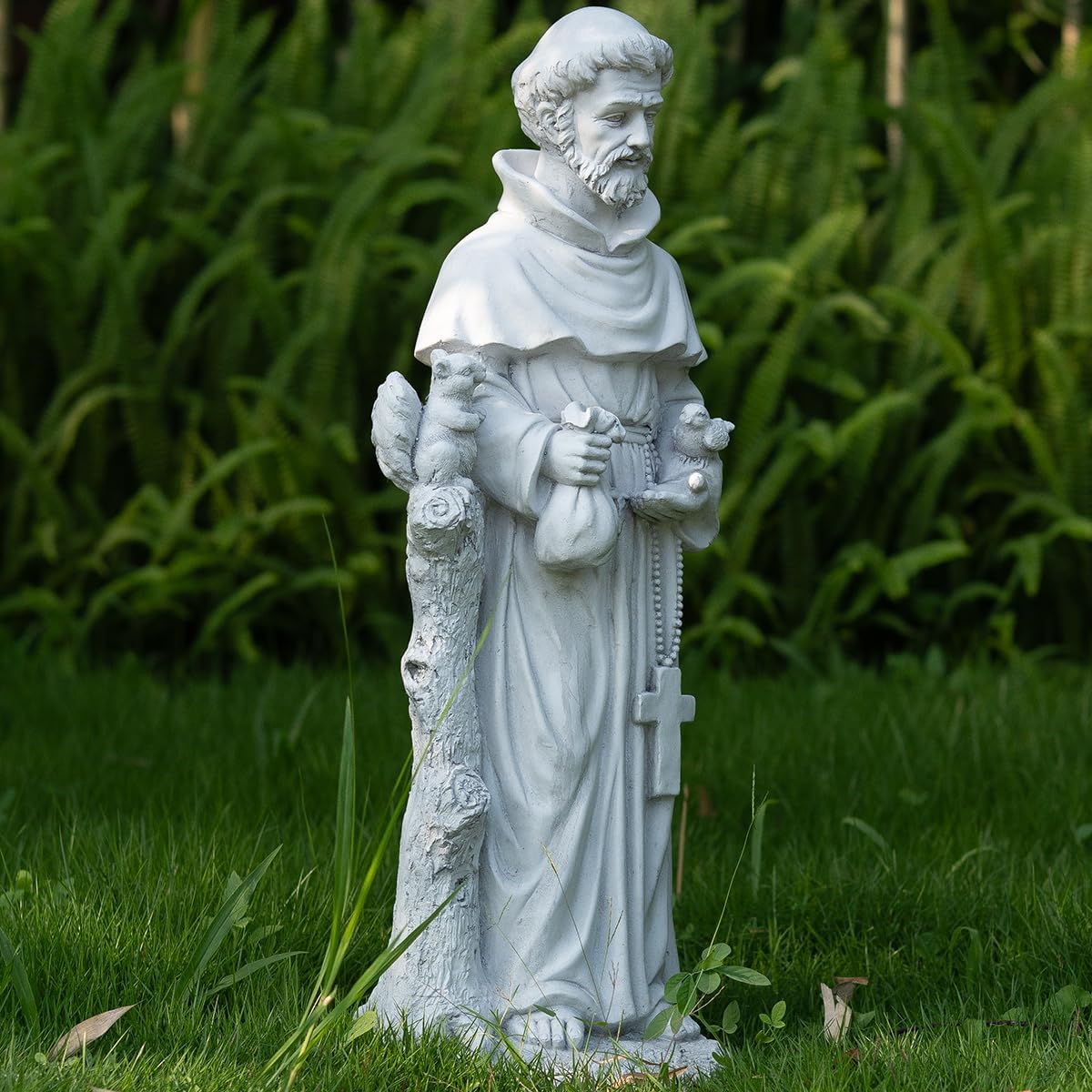 St Francis Garden Statues, Saint Francis of Assisi Catholic Christian Yard Decor Lawn Garden Patio