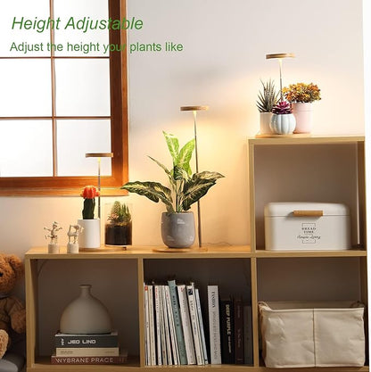 Plant Grow Light for Indoor Plant,Bamboo Mini LED Grow Light Garden,Height Adjustable,Automatic