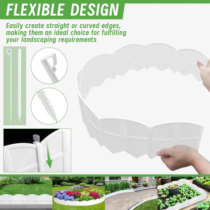 20Pcs Garden Edging Border Landscape Edging Lawn Garden Fence Decorative Landscape Border 20Ft