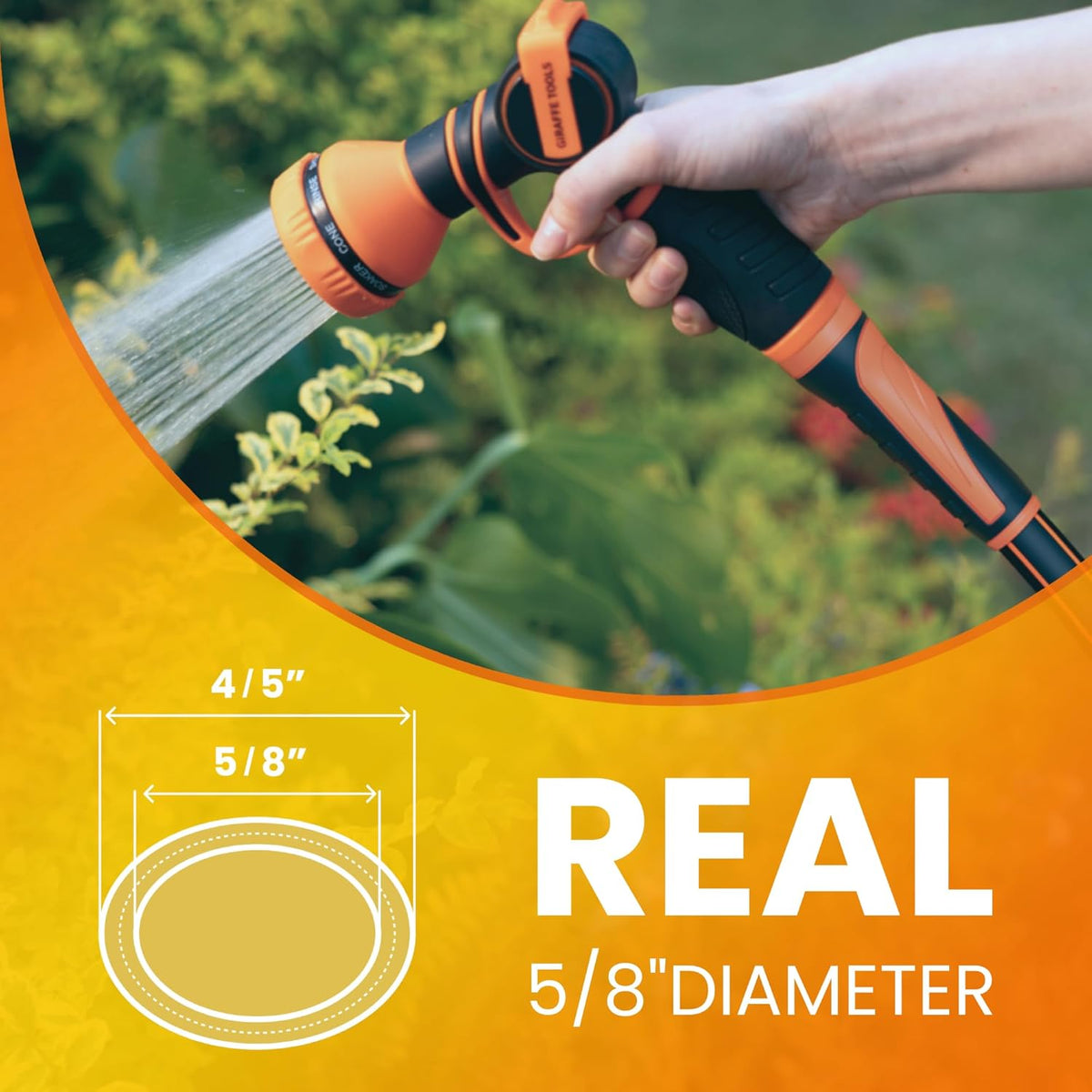 Giraffe Tools Garden Leader Hose 5/8 inch x 5ft, Short Water Hose Heavy Duty, Flexible, Lightweight