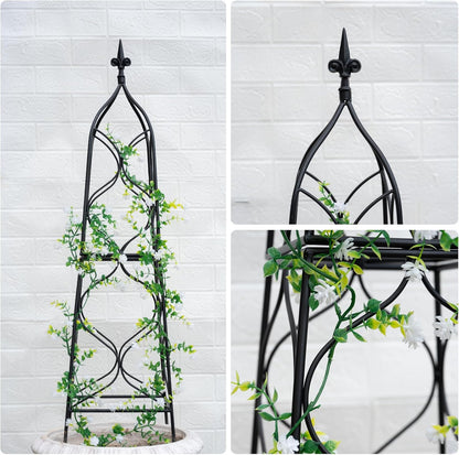 Obelisk Trellis for Garden - 38.3" x 10.03" Durable Metal Climbing Support for Roses, Vines &