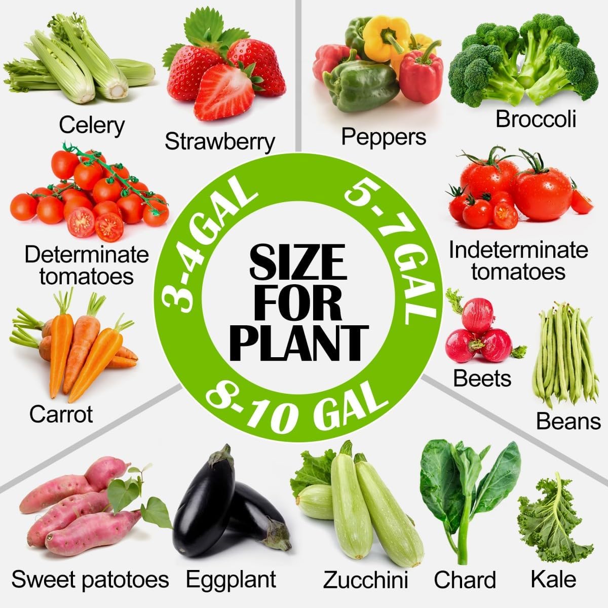 5 Gallon Grow Bags 6 Pack,Fabric Pots 5 Gallon for Healthy Plant Growth - Durable and Reusable