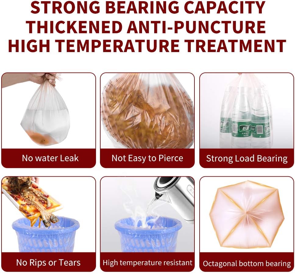 SWIHELP Trash Bags, 4 Gallon / 15 Liters Small Garbage Bags for Office, Kitchen,Bedroom Waste