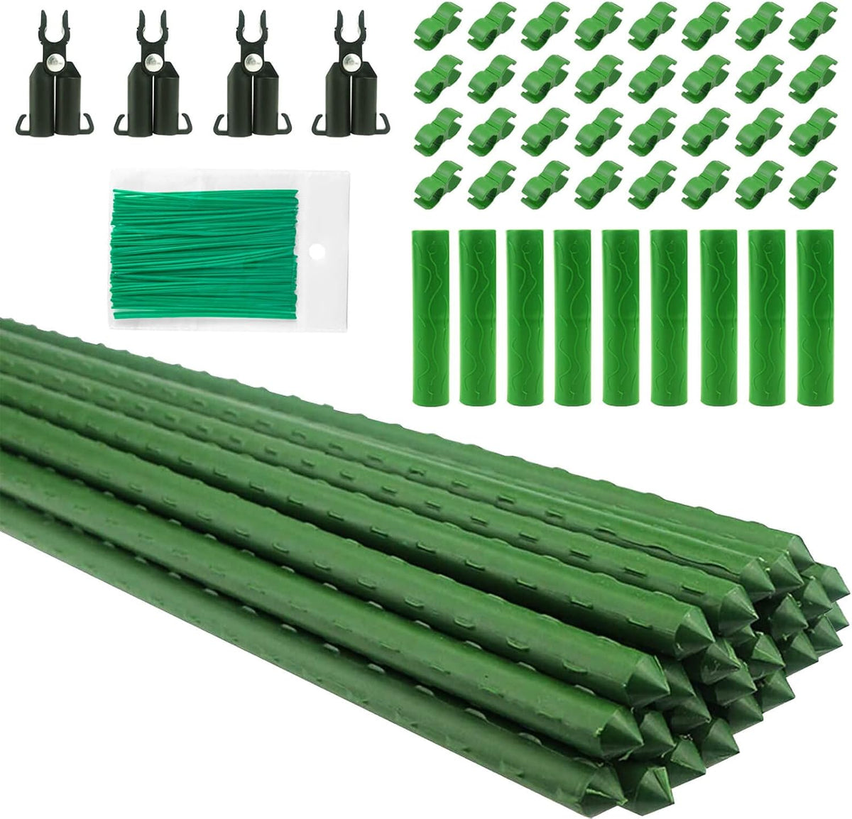 Orgrimmar 26 PCS 57" Garden Support Stakes Plastic Coated Deformable Climbing Plant Trellis Plant