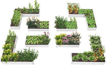 A ANLEOLIFE 8-Pack 8X4X1.5ft & 74x74x18 in Deep Root Galvanized Raised Garden Beds Outdoor for