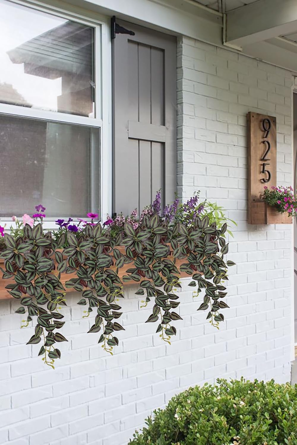 DILATATA Fake Hanging Plants Artificial Hanging Plants 26" Faux Wandering Jew Hangings Leaves Plant