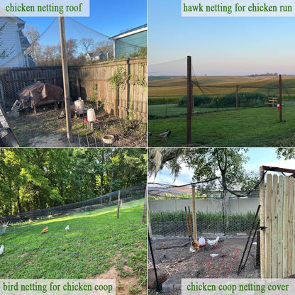 Bird Netting for Chicken Coop 30x30Ft, 1/2" Mesh, Strong Woven Poultry Netting Roof Cover for