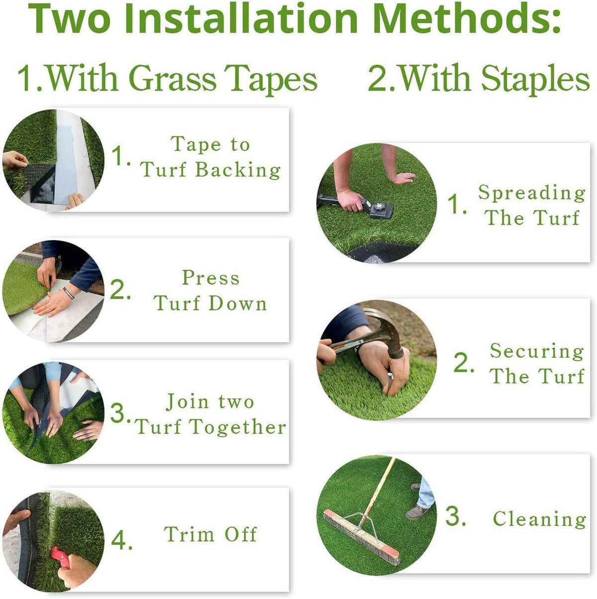 Artificial Grass Turf 8FTX60FT, 1.38" Pile Height Realistic Synthetic Grass, Indoor Outdoor Pet
