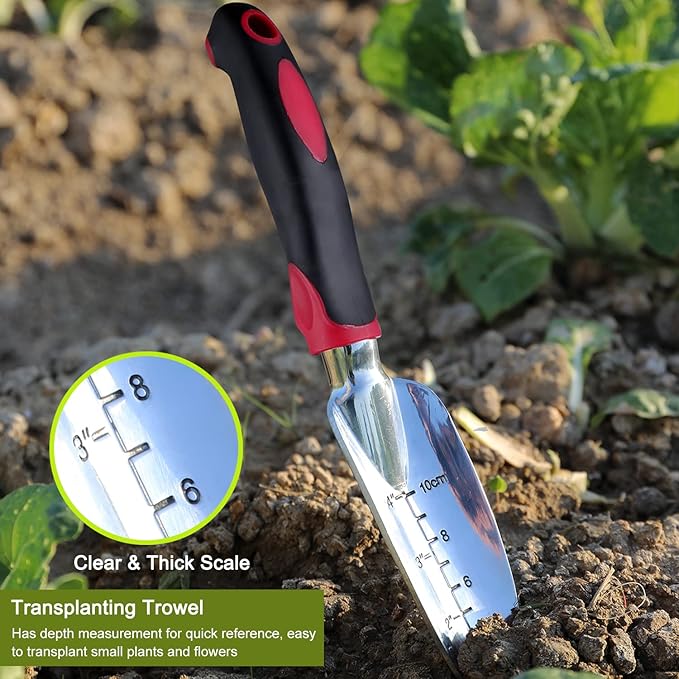 FANHAO Garden Tool Set, 3 Piece Heavy Duty Garden Trowels Cast-Aluminum Garden Hand Shovels with