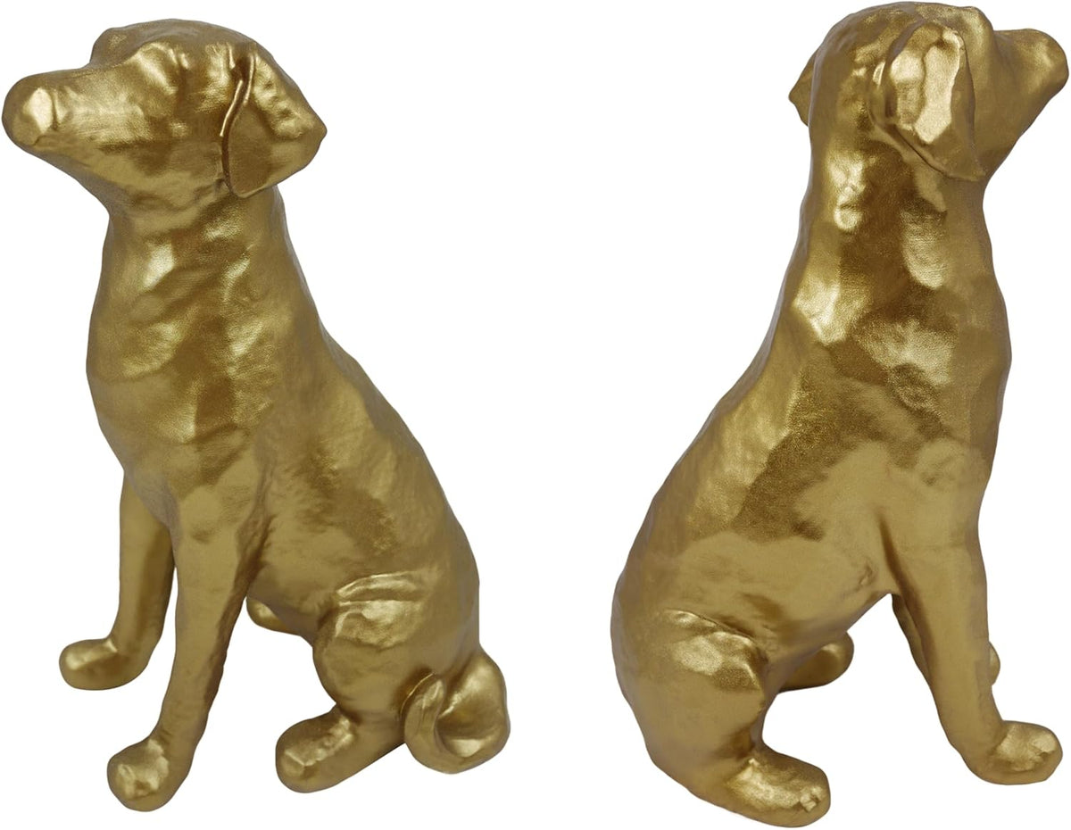 The Labrador Sculpture 11.5x7x5.5 inches, Dog Statue for Home Decor Accents, Gold Lab Retriever