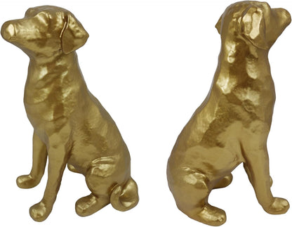 The Labrador Sculpture 11.5x7x5.5 inches, Dog Statue for Home Decor Accents, Gold Lab Retriever