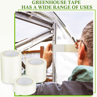 Frienda 3 Pack 2''x115'+4''x115'+6''x115' 6 Mil Greenhouse Plastic Repair Tape Waterproof and UV