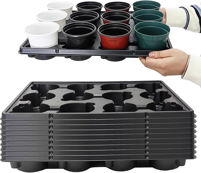 12 Cell Round Nursery Pots Trays Thickened Durable Seedling Pots Shuttle Carrying Trays for Holding