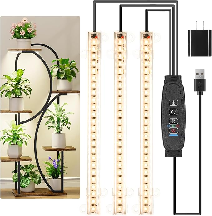 LED Grow Light Strips, Grow Lamps for Indoor Plants Full Spectrum 3000K, 72 LEDs Plant Light with