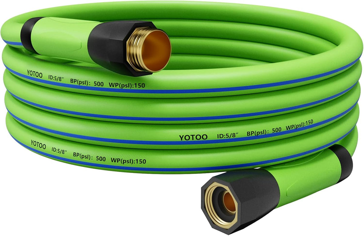 YOTOO Heavy Duty Hybrid Short Garden Hose, Lead in Water Hose 5/8-Inch by 10-Feet 150 PSI, Kink