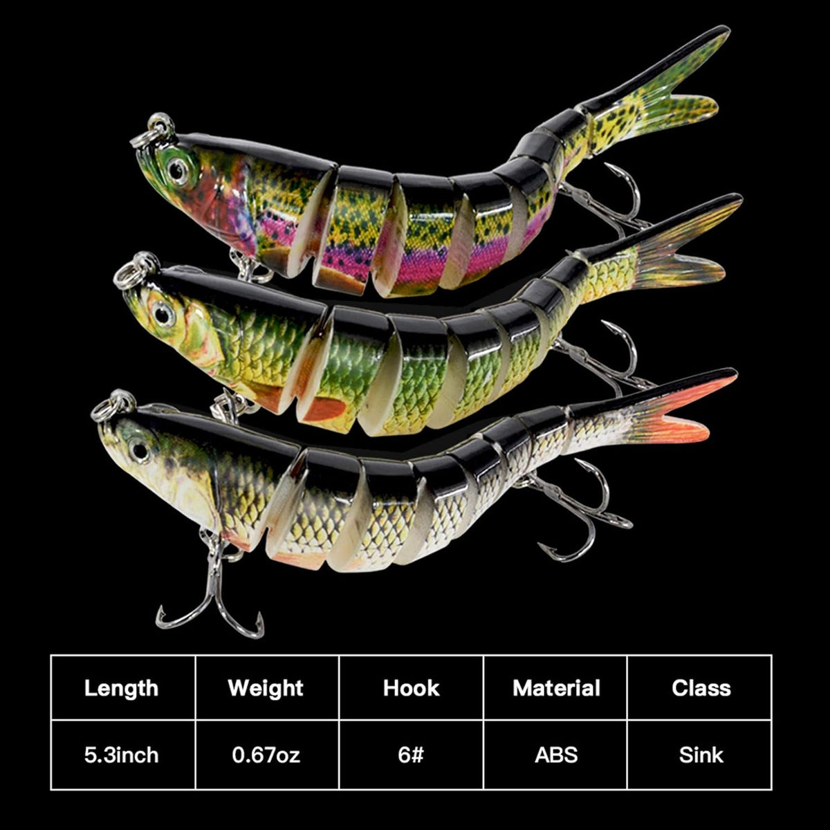 Fishing Lures for Bass Trout Topwater Multi Jointed Swimbaits Slow Sinking Bionic Swimming Lures