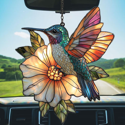 Hummingbird Mosaic Style Acrylic Suncatcher Stained Glass Effect Window Car Hanging Christmas