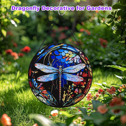 Stained Glass Window Hanging - Dragonfly Stained Glass Suncatcher, Sun Catchers for Indoor Window