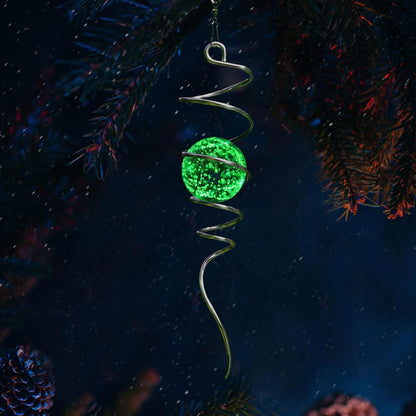 Glow in The Dark Gazing Ball Spiral, Wind Spinner Tail, Wind Spinners Stabilizer, Hanging Outdoor