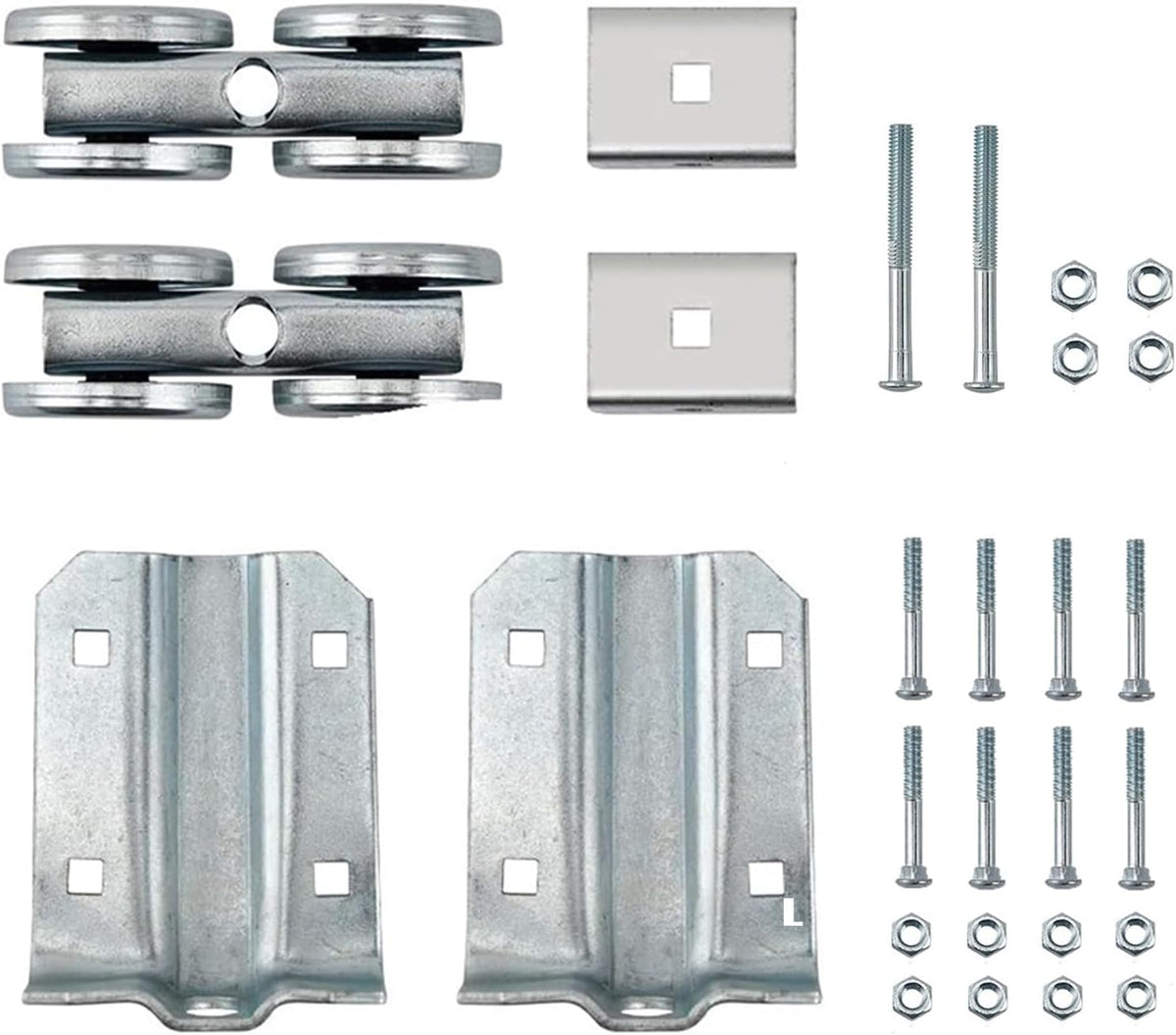 HOME MASTER HARDWARE Box Rail Hanger Kit 2 Set,Exterior Barn Door Hardware Kit,Each Rated Safe