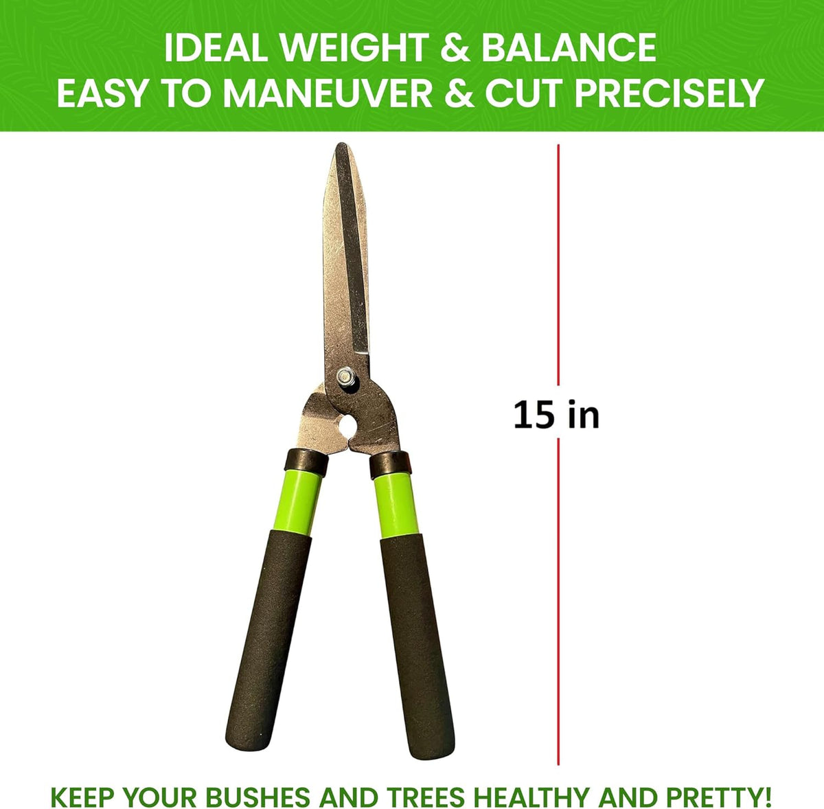 GARDEN GURU Hedge Shears Clippers for Trimming & Shaping Borders, Boxwood, Decorative Shrubs