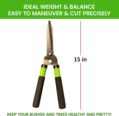GARDEN GURU Hedge Shears Clippers for Trimming & Shaping Borders, Boxwood, Decorative Shrubs