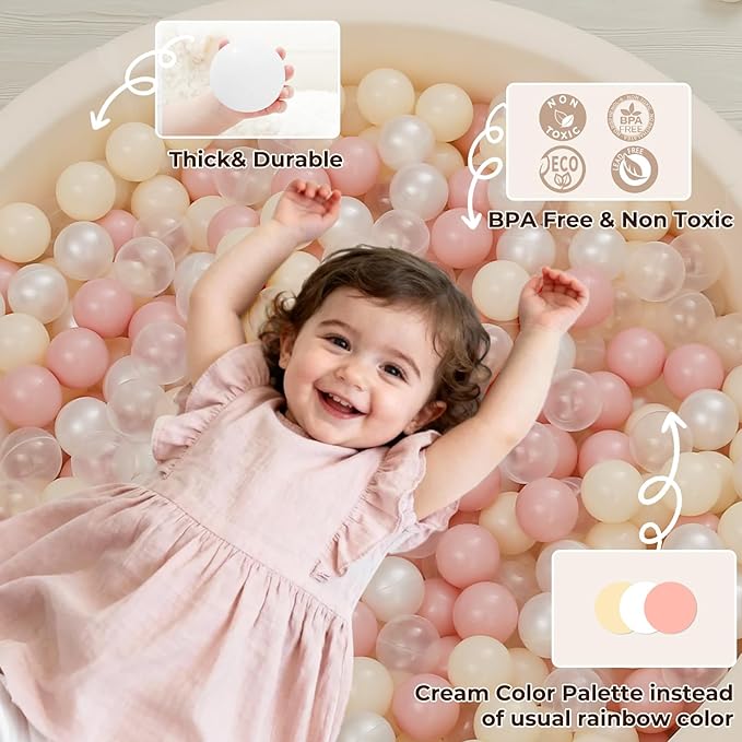 TRENDPLAY Plastic Balls for Ball Pits 2.2 Inch, Pack of 50 100 200 500 Hollow Balls, Perfect for