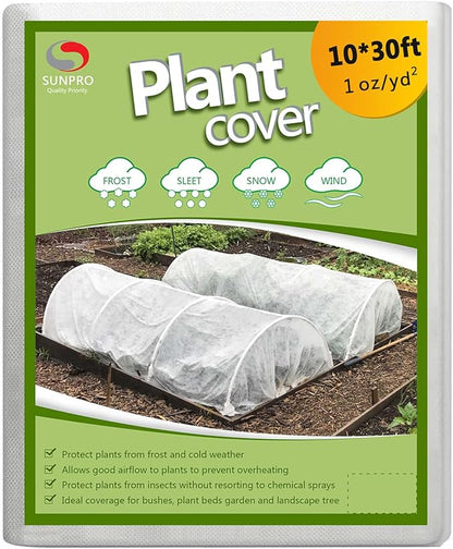 Plant Covers Freeze Protection,10Ft x 30Ft 1.0 oz/yd² Reusable Floating Row Cover, Freeze