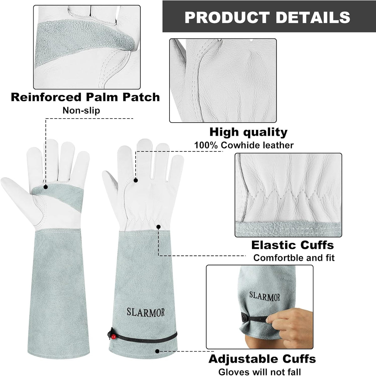 Long-Gardening-Gloves Women/Men-Thorn proof Rose Pruning Heavy Duty Gauntlet-XS