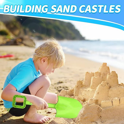 16" Beach Sand Shovels Toy for Kids, Garden Scoop Tool Kits, Sturdy Long Handheld Wooden Plastic