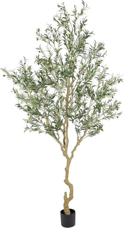 Tall Faux Olive Tree，9ft（108in） Realistic Potted Silk Artificial Olive Tree， Fake Olive Trees
