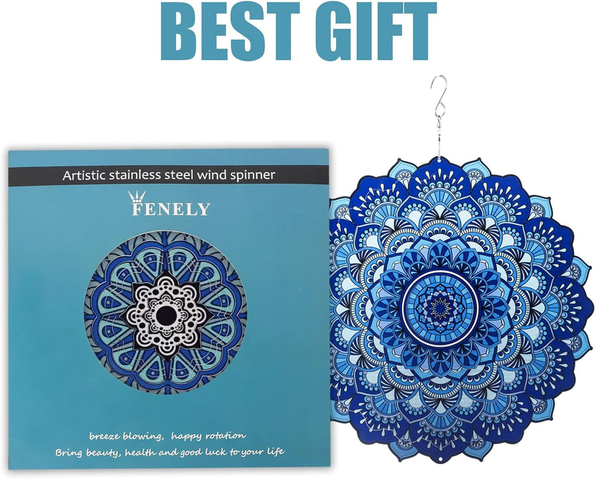 Wind Spinner Yard Art Garden Decor 3D Stainless Steel Metal Sculptures Kinetic Hanging Whirligigs