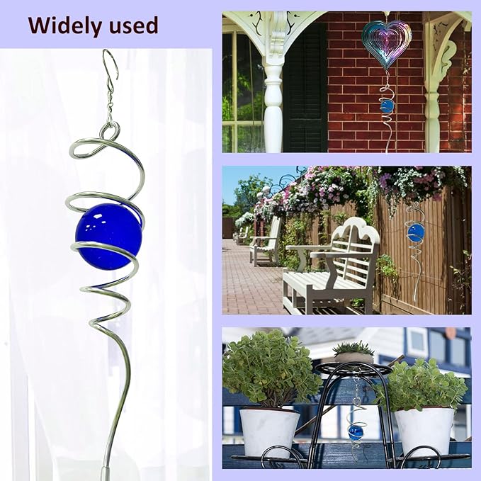Wind Spinner Tail Gazing Ball Spiral Tail Wind Spinner Stabilizer Sun Catcher Visual Illusion in