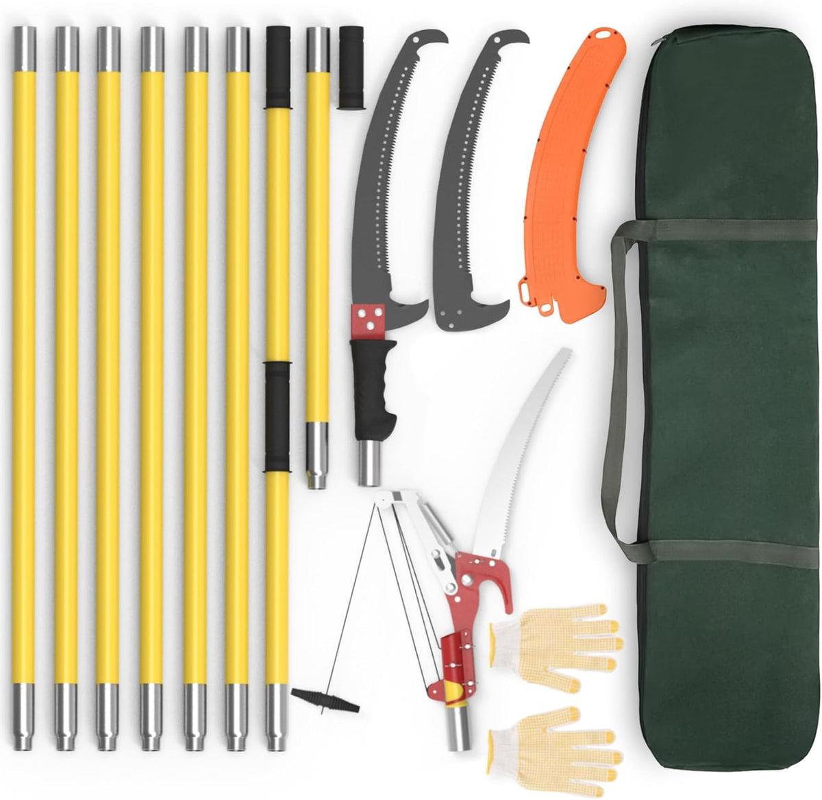 Pole Saws for Tree Trimming, 7.3-27 ft Extendable Tree Trimmers Long Handle Pruner, Sharp Steel