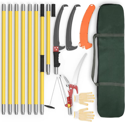 Pole Saws for Tree Trimming, 7.3-27 ft Extendable Tree Trimmers Long Handle Pruner, Sharp Steel