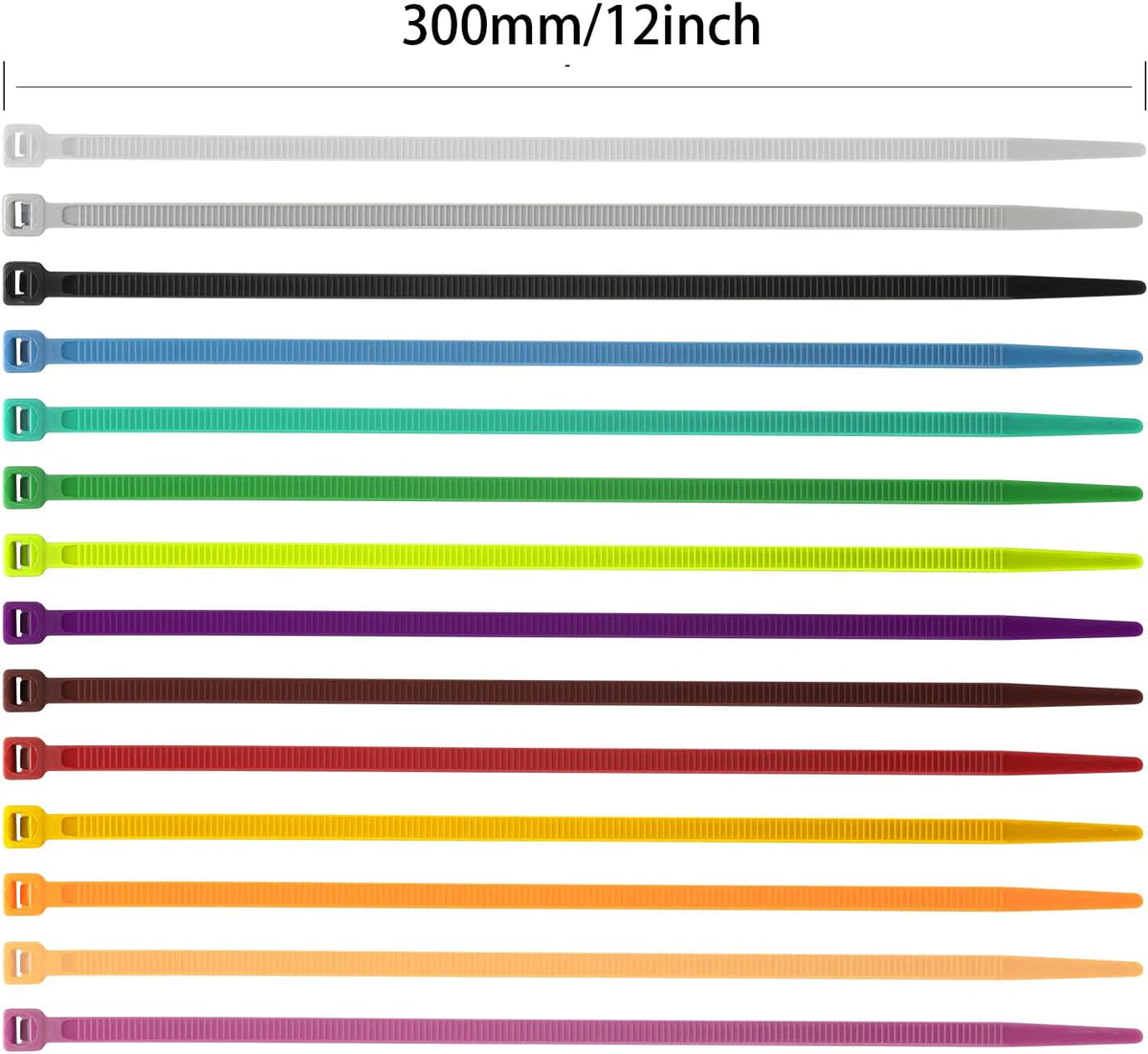 XINGO 100 PCS 12 inch Cable Zip Ties Heavy Duty,120 lbs Tensile Strength, Self-Locking Premium