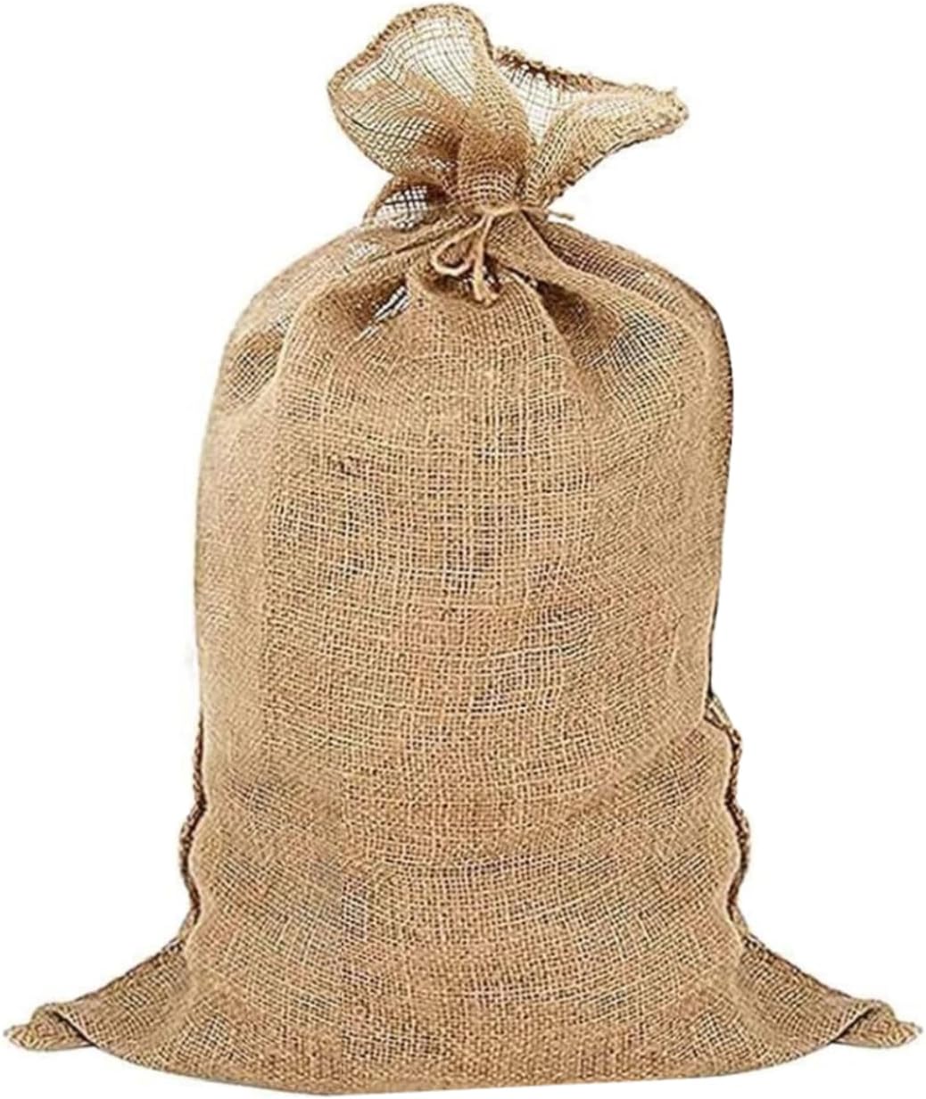 Agfabric Burlap Sack 1pack 22"×36", 100% Jute Storage Bag with String, Reusable Potato Storage Bag