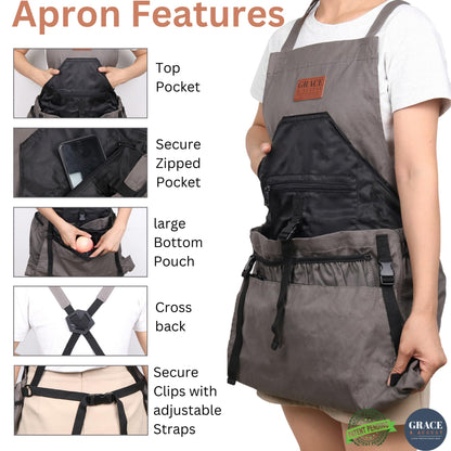 Gardening Apron with Harvest Pouch - 7 Pocket Garden Gift for Women & Men