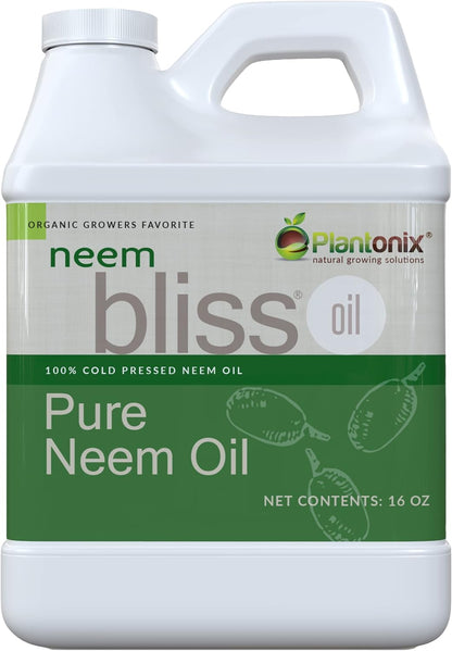 Neem Bliss (16 Fl Oz) - Pure Neem Oil Concentrate - 100% Cold Pressed Neem Oil - All-Natural Neem