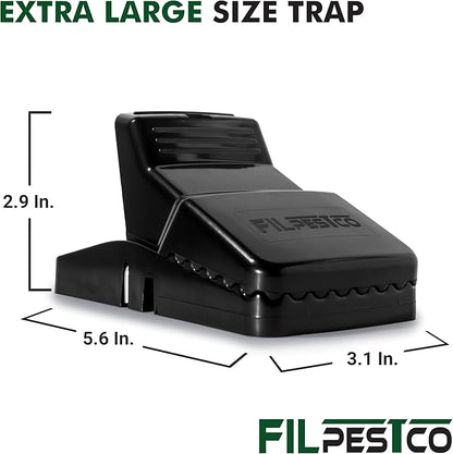 Set of 6 Professional Grade Extra Large Rat Snap Traps, Mouse Trap, Reusable Trap, Heavy Duty for