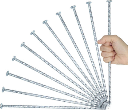 12 Inch Galvanized Landscape Stakes Metal Landscape Edging Anchoring Spikes, Landscape Anchoring