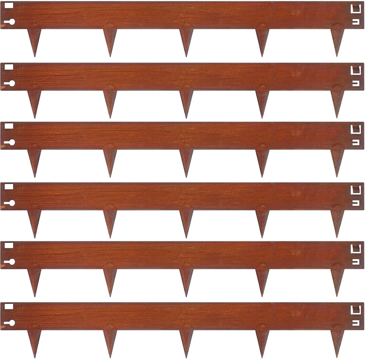6.3Inch Cor-Ten Steel Landscape Edging, 6 Pack Hammer-in Metal Edging for Landscaping, Garden