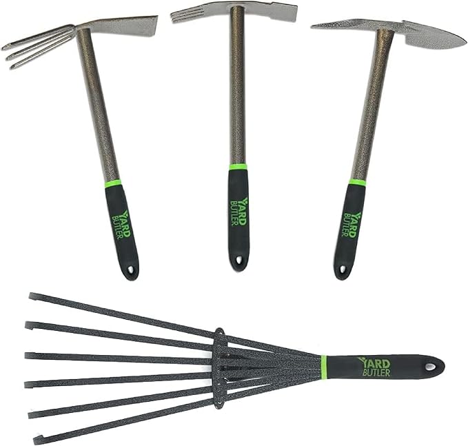 Yard Butler Terra Garden Hand Tools - Weeding Hand Tiller Tool for Efficient Gardening - Weed