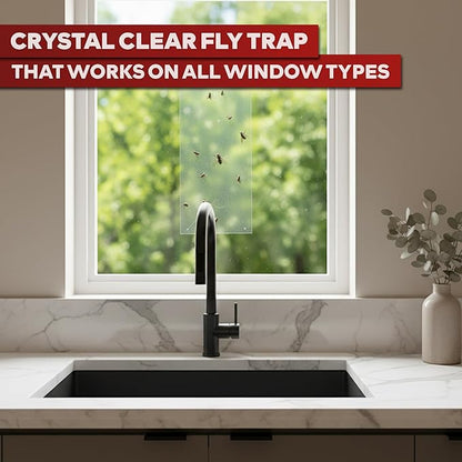 XFasten Window Fly Traps Sticky Clear 50-Pack Fruit Fly Traps for Indoors Sticky, Residue-Free