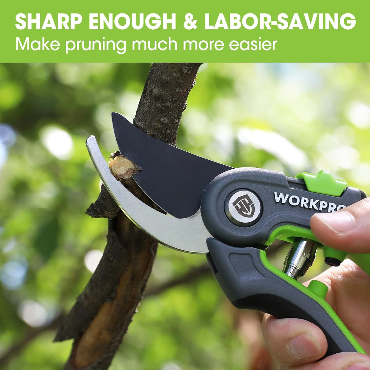 WORKPRO Bypass Pruning Shears, 8’’ Stainless Steel Gardening Hand Pruner, Professional Garden