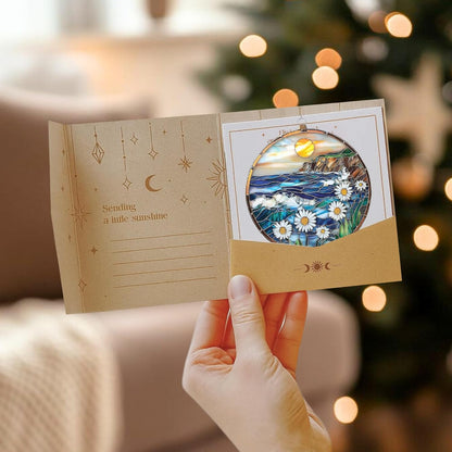Coastal Sea Waves Acrylic Suncatcher Stained Glass Effect Window Car Hanging Christmas Ornament
